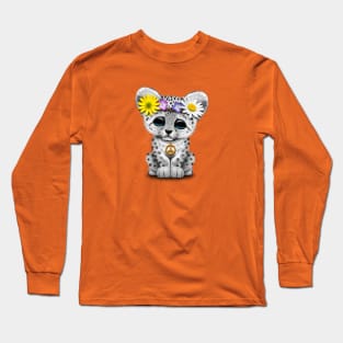 Cute Hippie Snow leopard Cub Long Sleeve T-Shirt